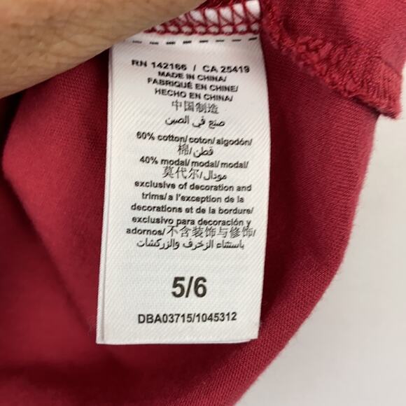 Splendid Girls Red Short Sleeve Tee Shirt Size 5-6 - Picture 6 of 10